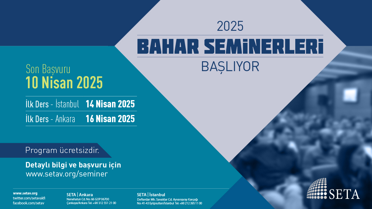 SETA 2025 Bahar Dönemi Seminer Programı Başlıyor