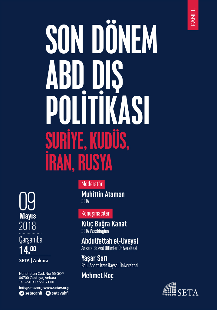 Panel: Son Dönem ABD Dış Politikası: Suriye, Kudüs, İran, Rusya