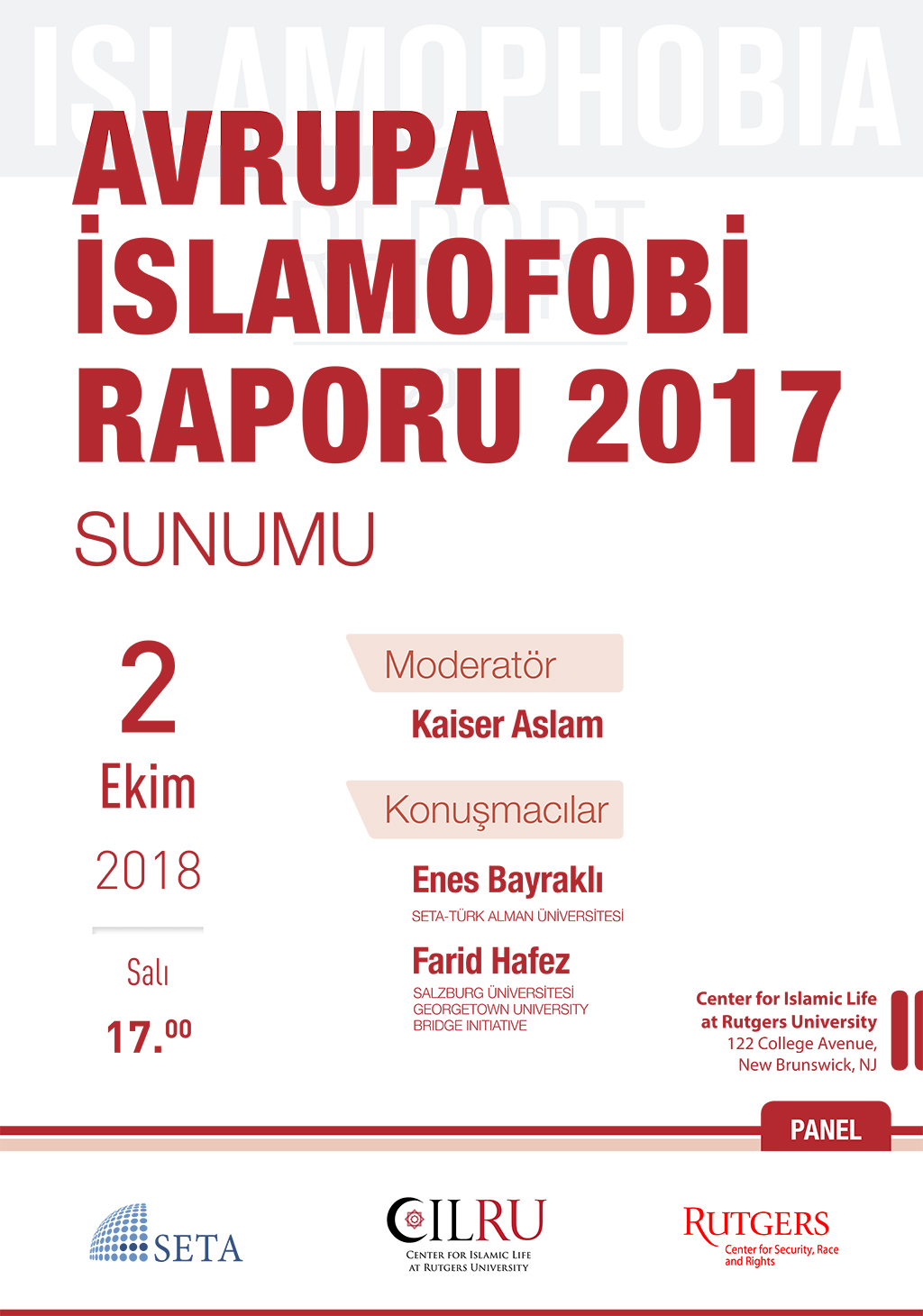 Avrupa İslamofobi Raporu 2017 Sunumu