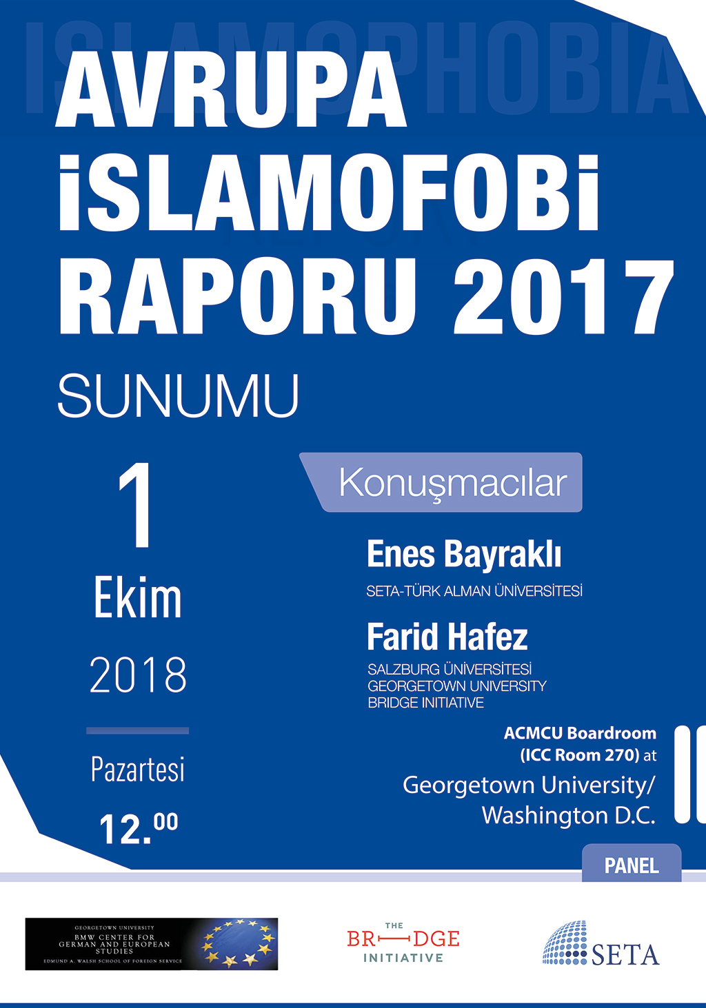 Avrupa İslamofobi Raporu 2017 Sunumu Georgetown