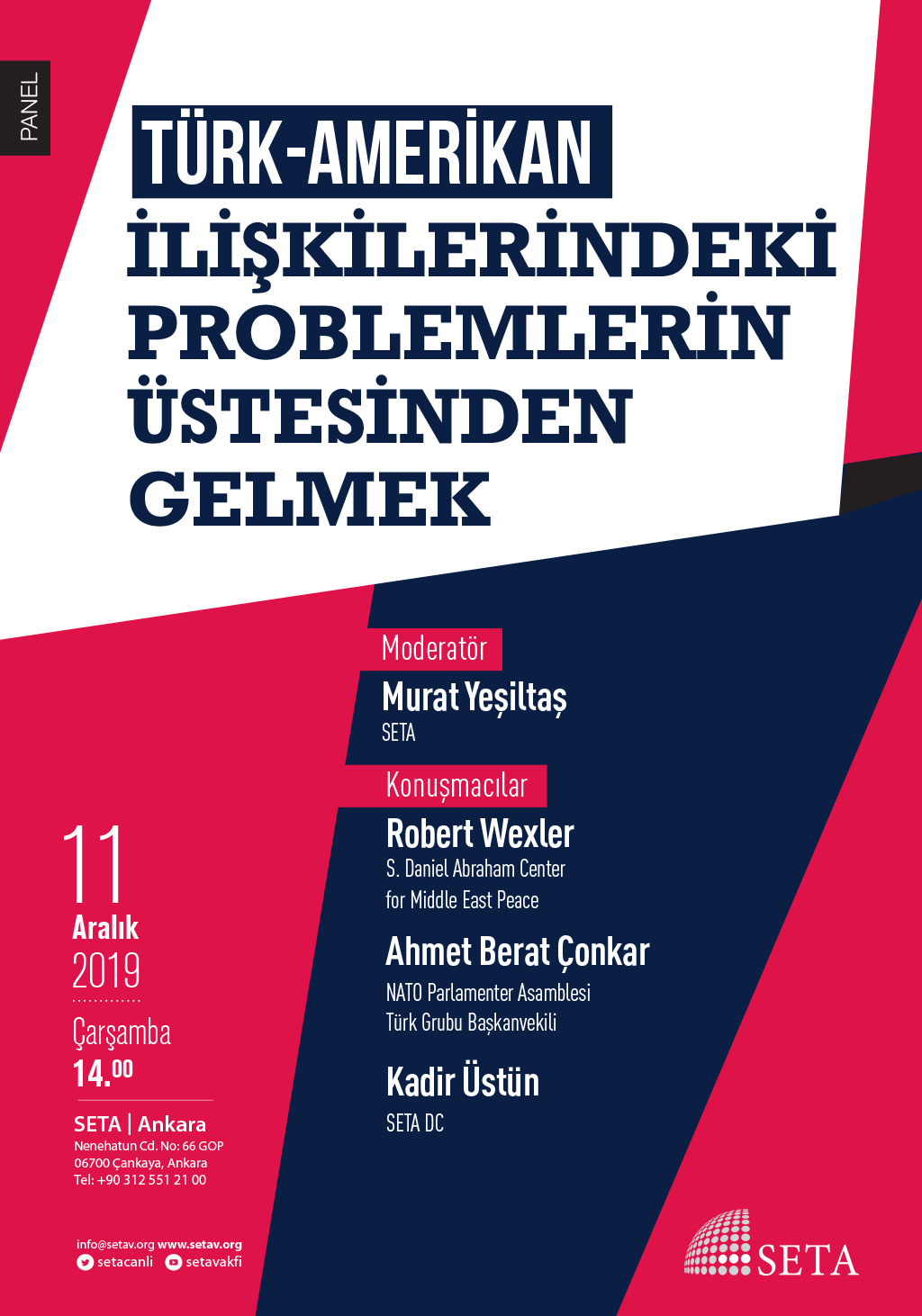 Panel: Türk-Amerikan İlişkilerindeki Problemlerin Üstesinden Gelmek