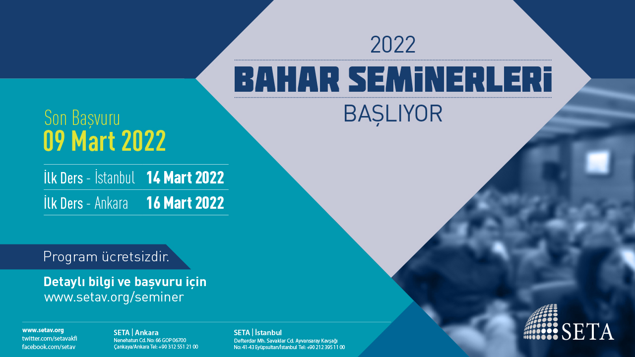 SETA 2022 Bahar Dönemi Seminer Programı Başlıyor!