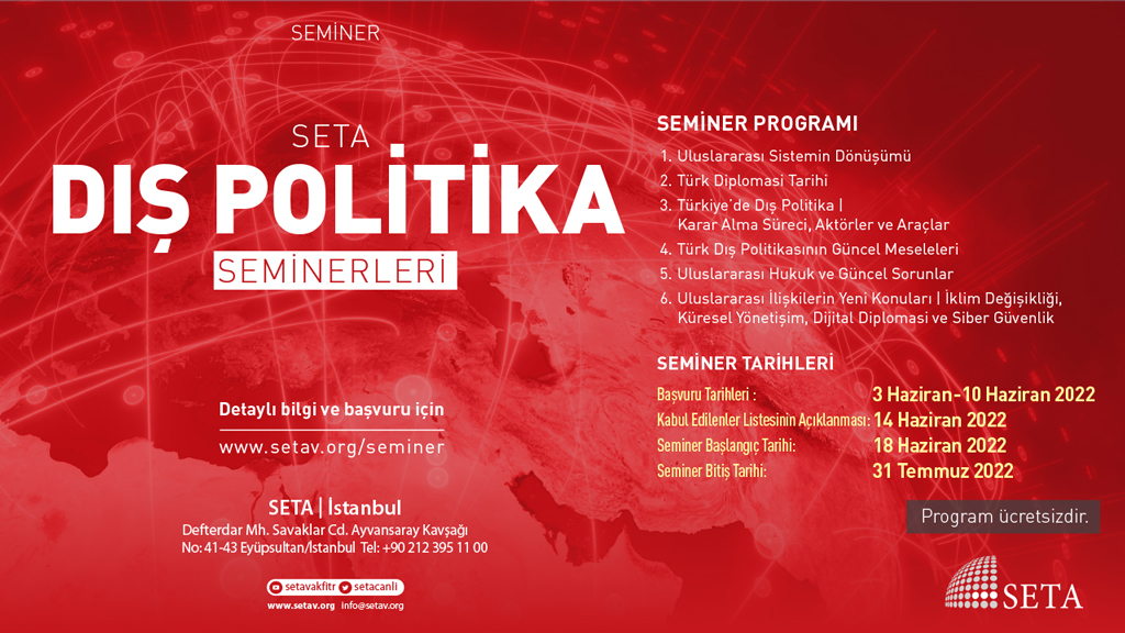 SETA 2022 Dış Politika İstanbul Seminer Programı Başlıyor!