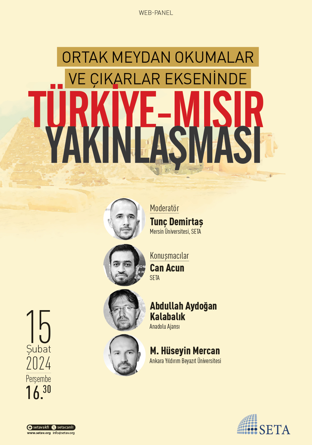 Web Panel: Ortak Meydan Okumalar ve Çıkarlar Ekseninde Türkiye-Mısır Yakınlaşması