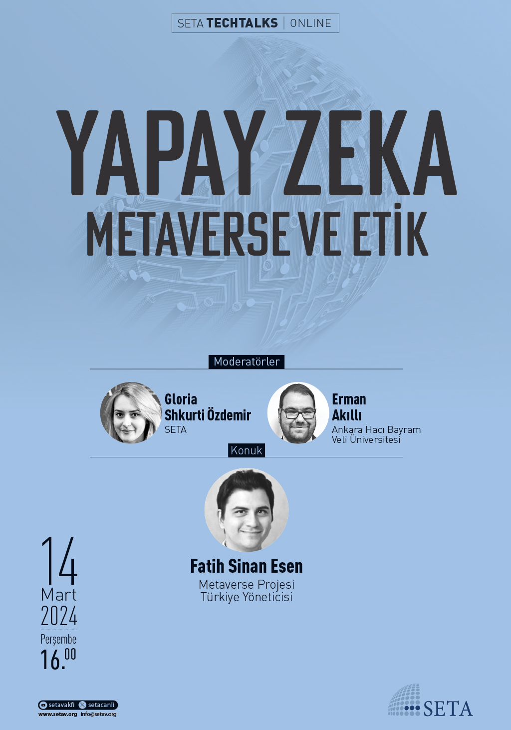 SETA TECHTALKS: Yapay Zeka, Metaverse ve Etik
