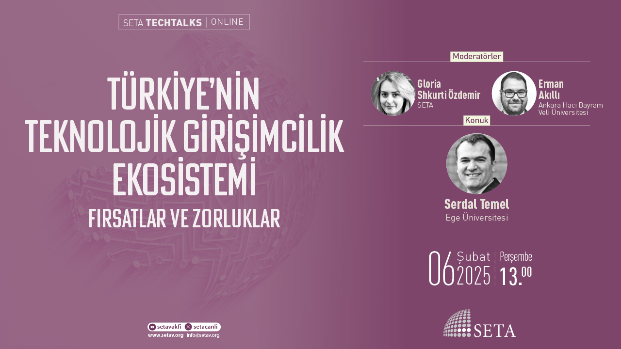 SETA Techtalks Türkiye nin Teknolojik Girişimcilik Ekosistemi Fırsatlar ve Zorluklar