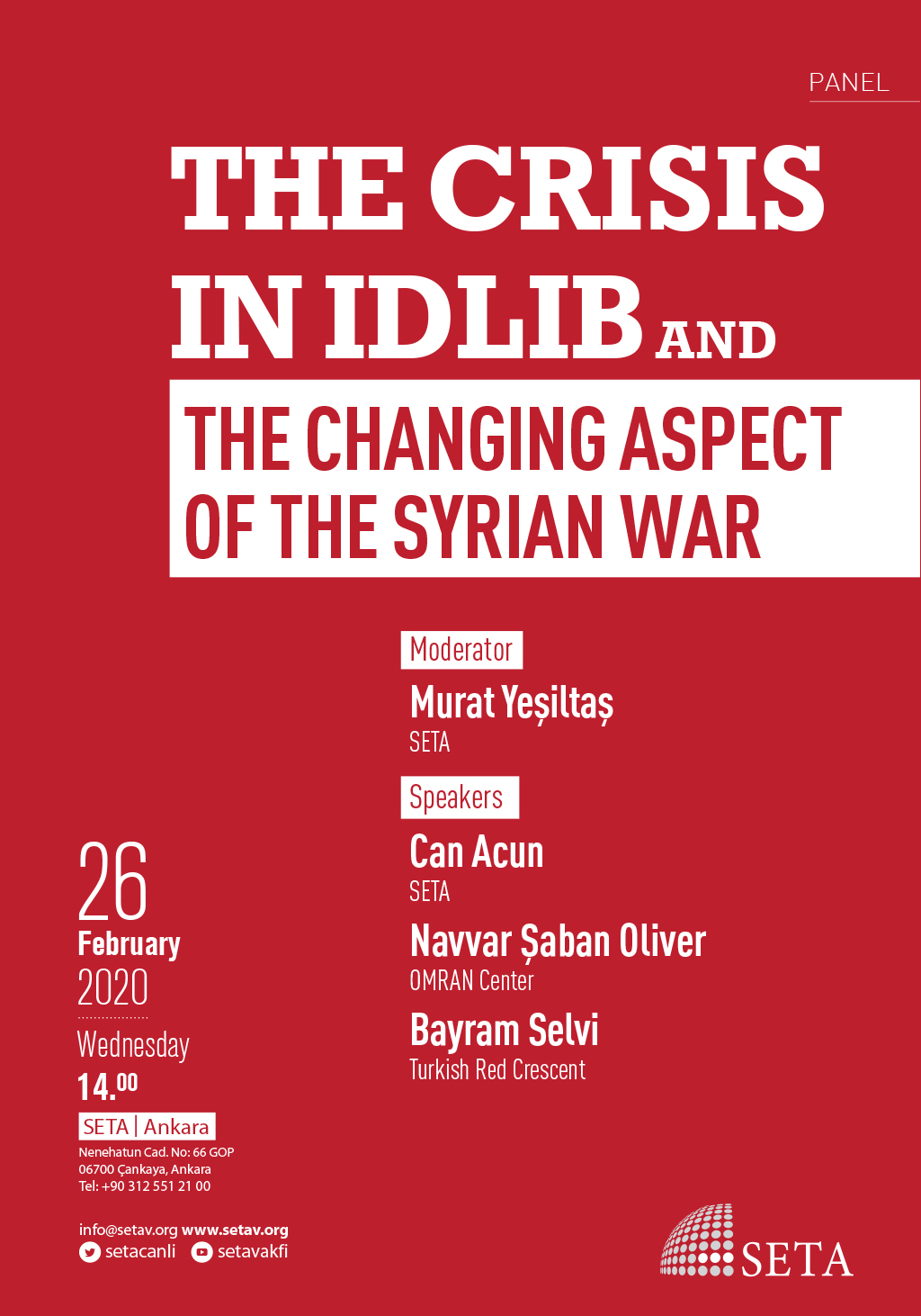 Panel The Crisis in Idlib and the Changing Aspect of