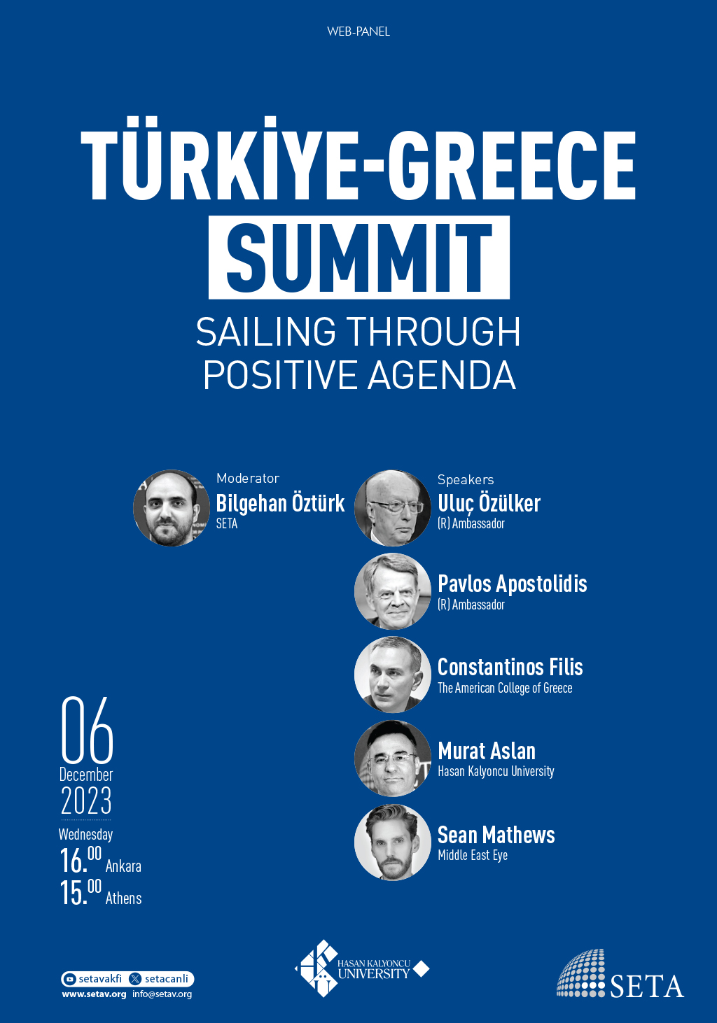 Web Panel: Türkiye-Greece Summit | Sailing Through Positive Agenda