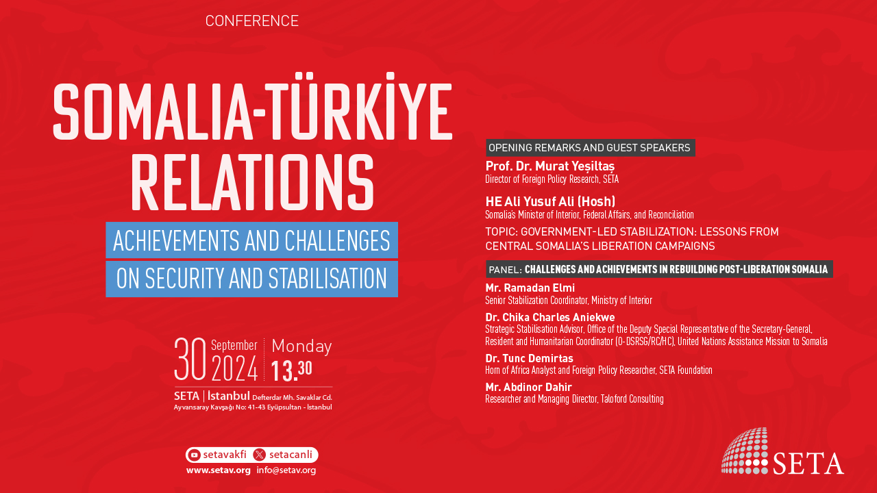 Conference Somalia-Türkiye Relations Achievements and Challenges on Security and Stabilisation