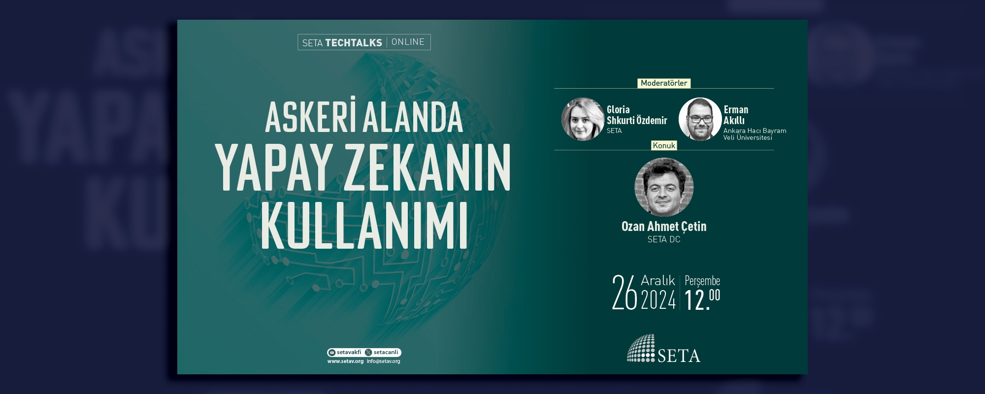 SETA Techtalks Askeri Alanda Yapay Zekanın Kullanımı