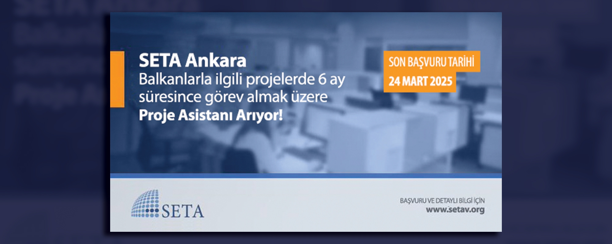 Proje Asistanı İlanı Balkanlar