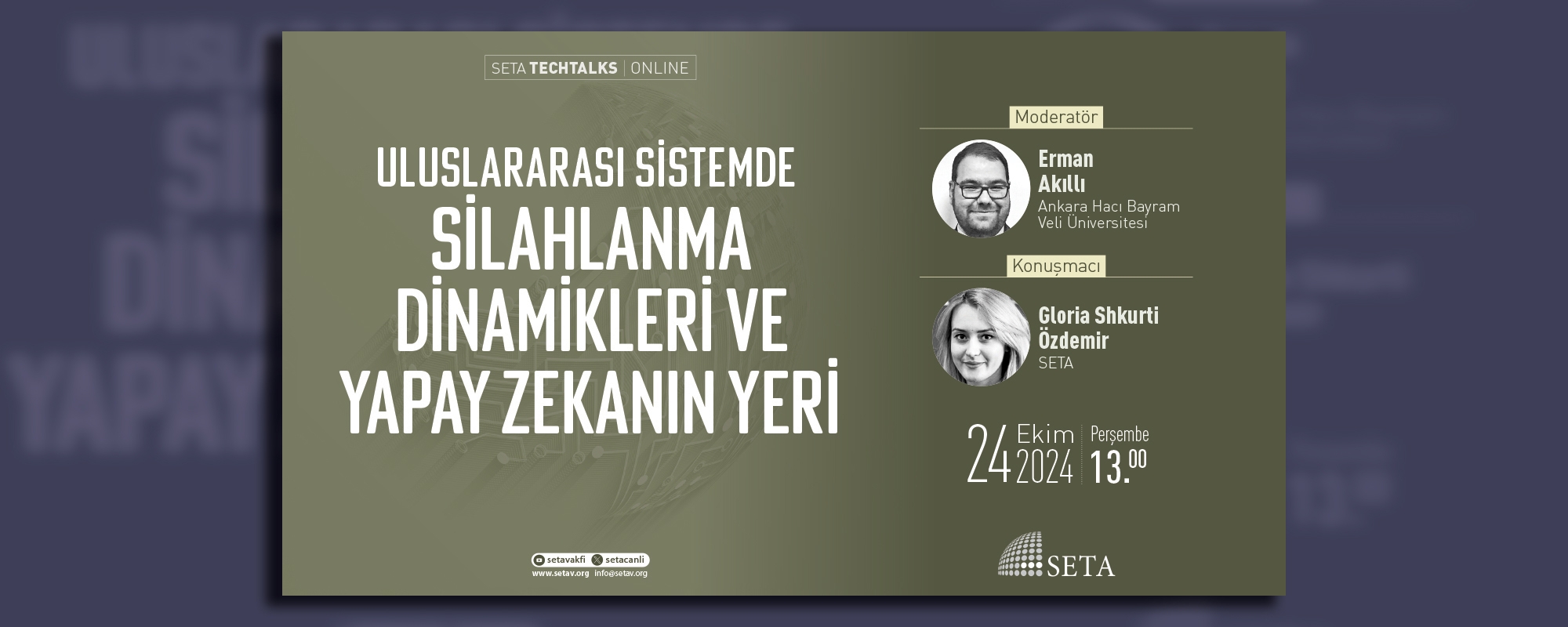 SETA Techtalks Uluslararası Sistemde Silahlanma Dinamikleri ve Yapay Zekanın Yeri